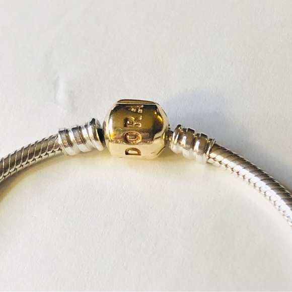 Pandora Solid 14k Barrel Clasp Bracelet with Charms - Picture 3 of 9